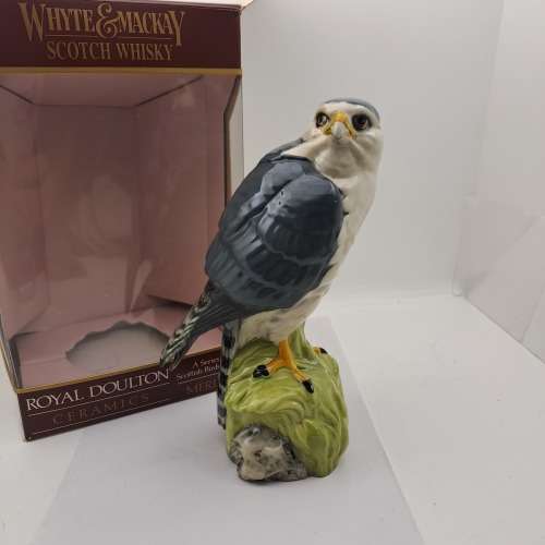 1979 Royal Doulton Ceramics Scottish Birds of Prey Merlin Whiskey Decanter boxed