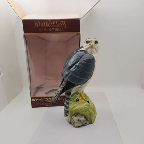 1979 Royal Doulton Ceramics Scottish Birds of Prey Merlin Whiskey Decanter boxed
