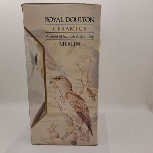 1979 Royal Doulton Ceramics Scottish Birds of Prey Merlin Whiskey Decanter boxed