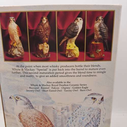 1979 Royal Doulton Ceramics Scottish Birds of Prey Merlin Whiskey Decanter boxed