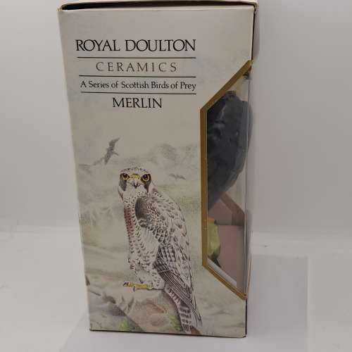 1979 Royal Doulton Ceramics Scottish Birds of Prey Merlin Whiskey Decanter boxed