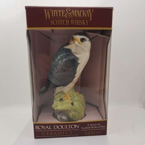 1979 Royal Doulton Ceramics Scottish Birds of Prey Merlin Whiskey Decanter boxed