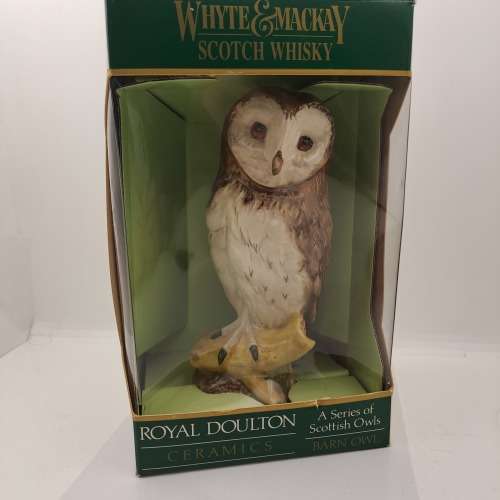1984 Royal Doulton Ceramics Scottish Birds of Prey (Barn Owl) Whiskey Decanter boxed