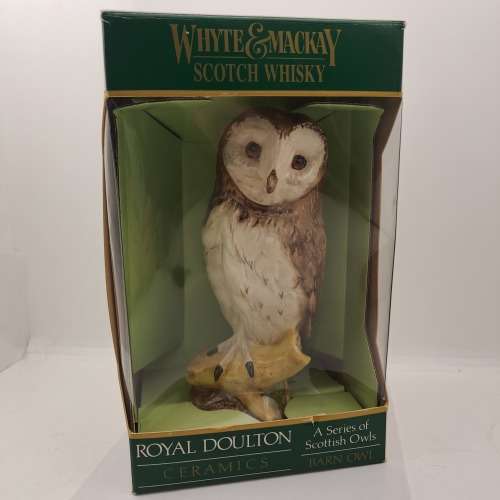 1984 Royal Doulton Ceramics Scottish Birds of Prey (Barn Owl) Whiskey Decanter boxed