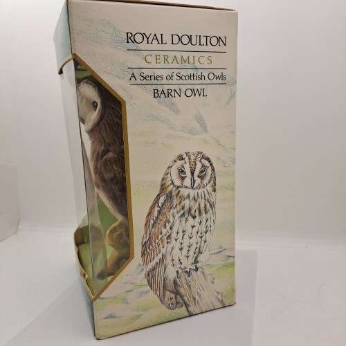 1984 Royal Doulton Ceramics Scottish Birds of Prey (Barn Owl) Whiskey Decanter boxed