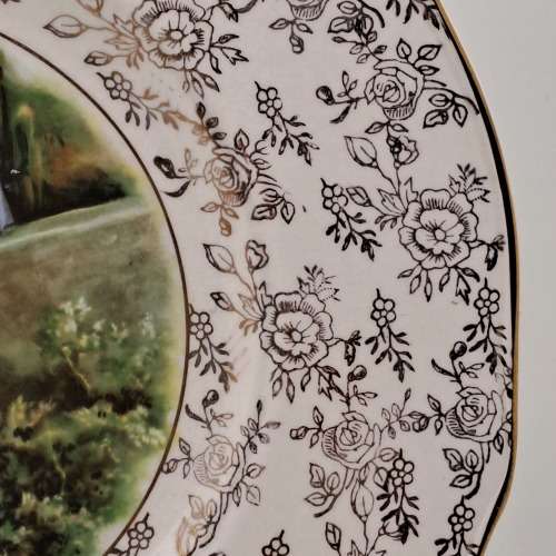 Vintage James Kent Longton ROMANCE Plate 226mm -England-with wire Hanger