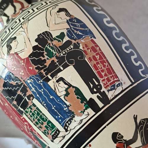 Large Vintage 1960`s Ceramic Vase by artist D. Vassilopoulos Handmade Greece-see desription 36,5cm