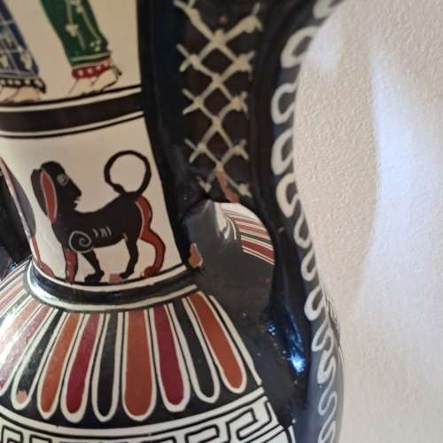 Large Vintage 1960`s Ceramic Vase by artist D. Vassilopoulos Handmade Greece-see desription 36,5cm