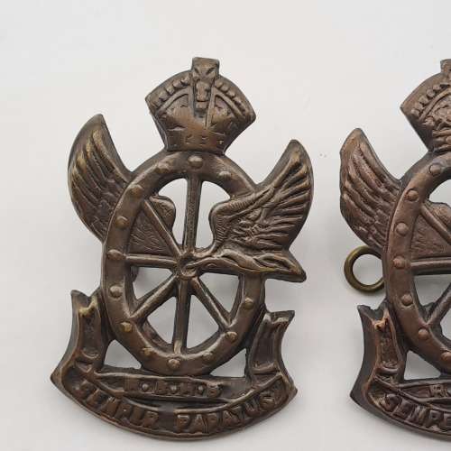 2 WW2 South Africa Railway and Harbour Brigade Cap Badges 50x33mm
