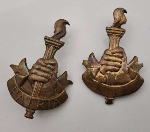2 WW2 South Africa Youth Training Brigade Cap Badges 50x31mm