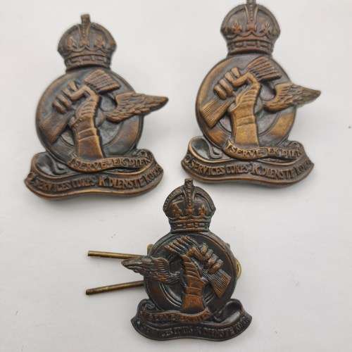 3 x WW2 South African Service Corps Cap Badges
