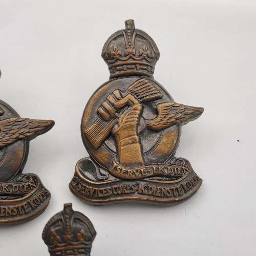 3 x WW2 South African Service Corps Cap Badges