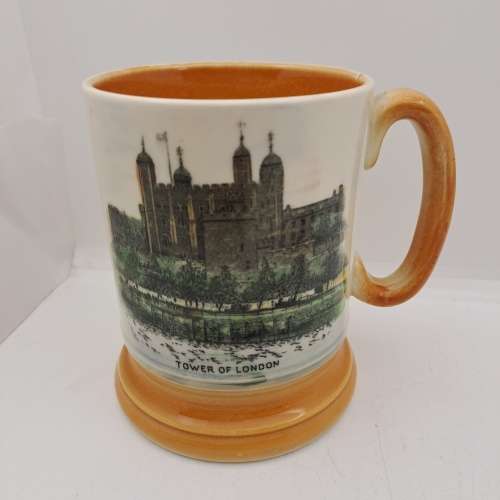 Vintage Royal Bradwell Athur Wood Mug - Images of Tower of London and St Pauls Cathedral