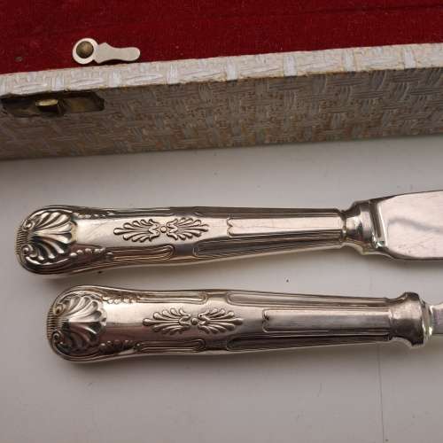 12 Pc Vintage E.P.N.S (Silver Plated) Fish Cutlery set in Box (Box not in Good shape )