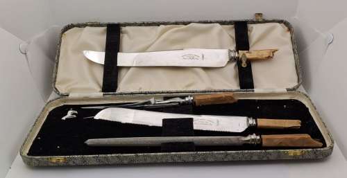Knife Makers Project !!! Antique Leonard Donald & Stanley Sheffield Carving set handles  detoriated