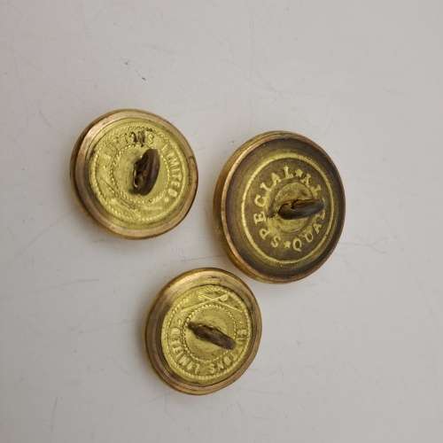 3 Vintage Her Majesty`s  Customs Officers Buttons 22mm and 29mm