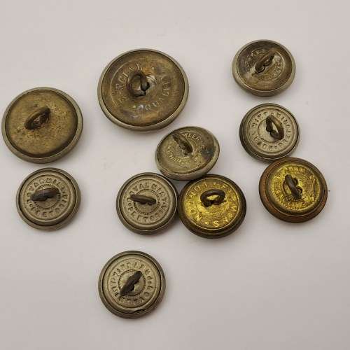 10 Un-identified  Vintage British Tunic Buttons -some are SA Railways