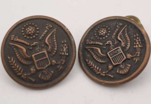 2 WW1 USA Allied Forces Military Uniform  Buttons 22mm