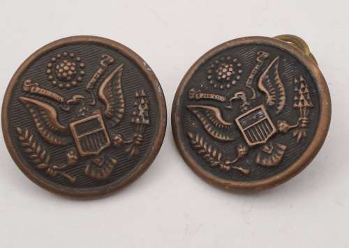 2 WW1 USA Allied Forces Military Uniform  Buttons 22mm