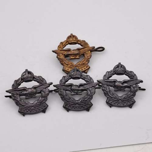 Lot of 4 -WW2 South African Airforce Badges (1 Brass and 3 Bronze)