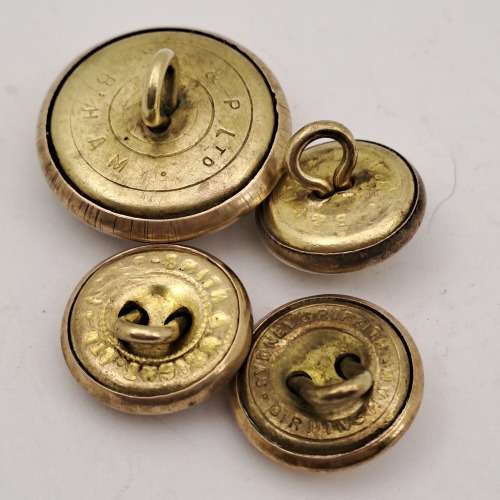 2 S.African Army Citizen Force Buttons and 2 other tunic buttons