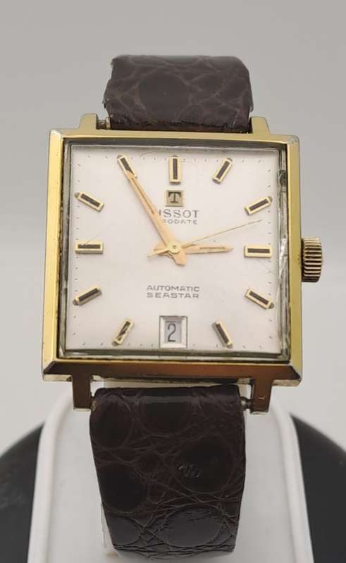 Vintage Tissot Visodate automatic Mens watch -working - Saphire Crystal cracked
