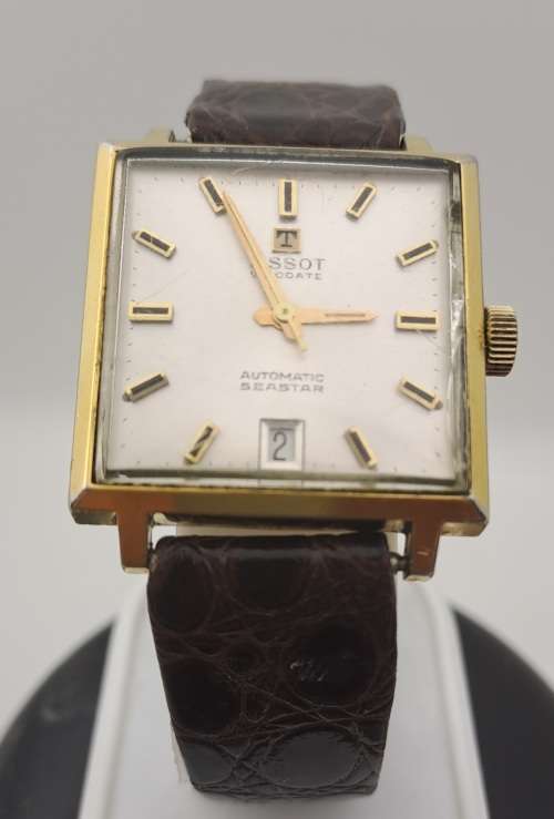 Vintage Tissot Visodate automatic Mens watch -working - Saphire Crystal cracked