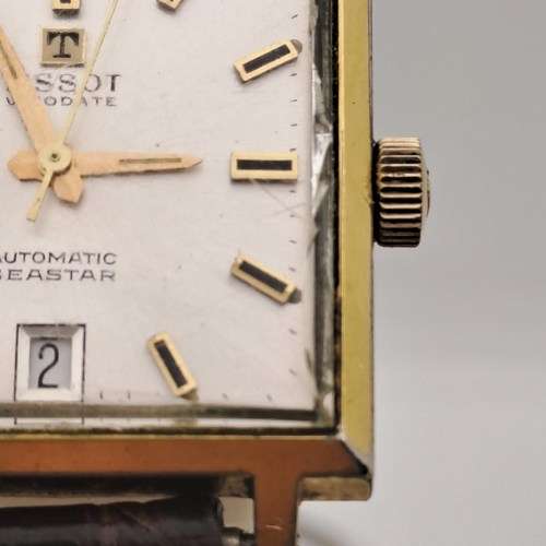 Vintage Tissot Visodate automatic Mens watch -working - Saphire Crystal cracked