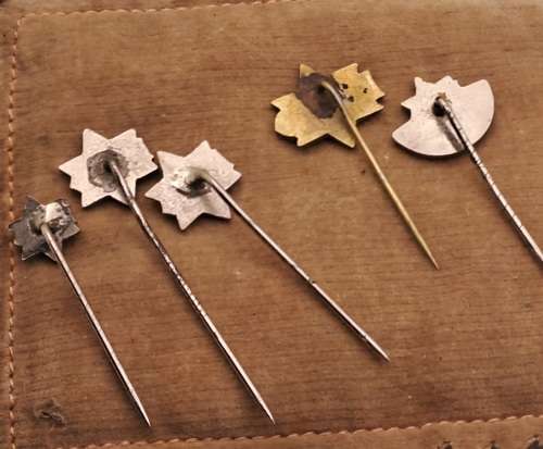 5 Vintage Masonic Hebrew Order of David Pins