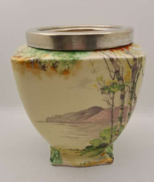Antique Porcelain Hand Painted `Paradise` Vase made in England (no Handle and no Lid)
