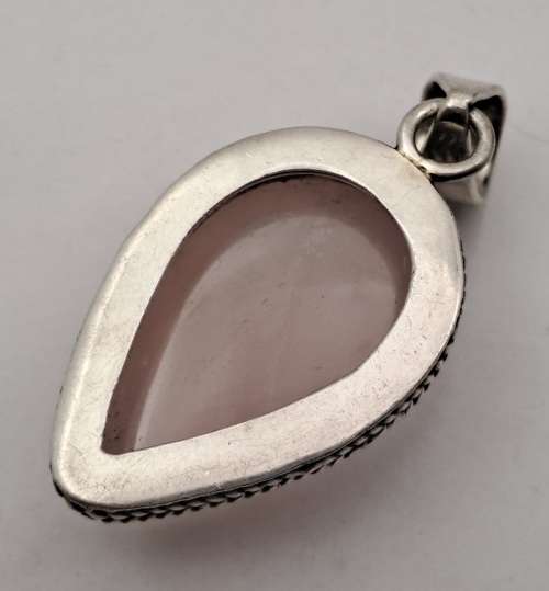 Pre-owned Vintage Sterling 925 Sterling Silver pendant - Could be Rose Quartz Gemstone?