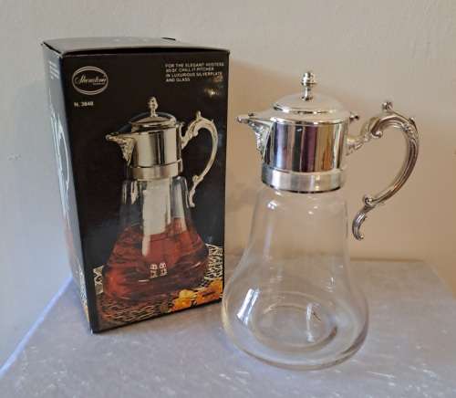 For The Elegant Hostess Sheratonn -Chill-It-Pitcher in Luxurious Silverplate and Glass -unused-Italy