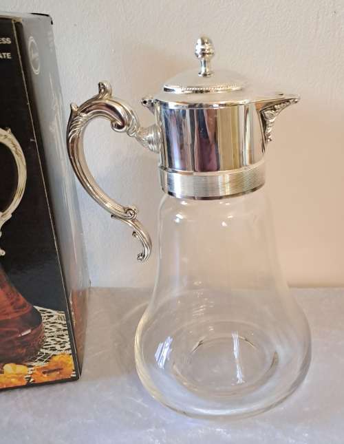 For The Elegant Hostess Sheratonn -Chill-It-Pitcher in Luxurious Silverplate and Glass -unused-Italy
