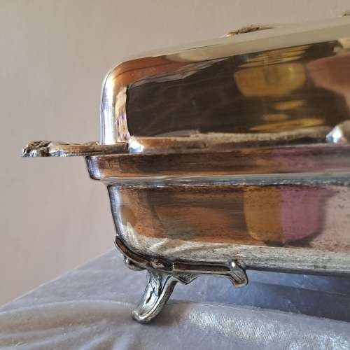 Large  20th Century Silver-Plate Entree serving Dish with lid.