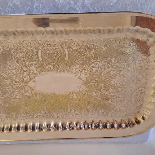 Large  Vintage LEONARD Silver-Plate Tray 5,5cm high x 62cm x 29cm