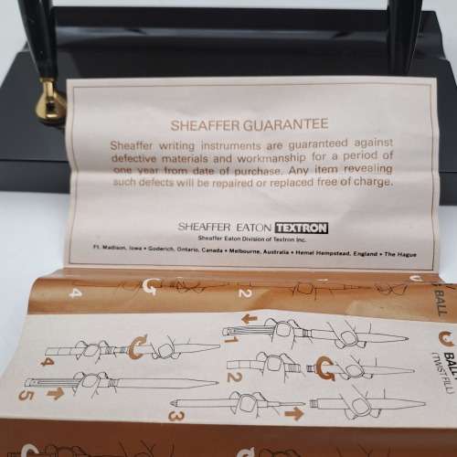 Vintage Sheaffer M14 Deskset with Black Mexican Onyx Base -Fountain pen 14kt Gold nib