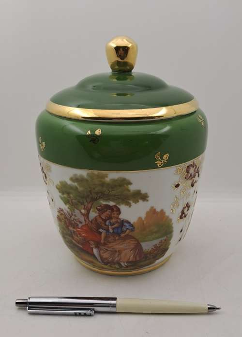 Vintage Limoges Goumot Labesse Porcelain Vase with Lid - France
