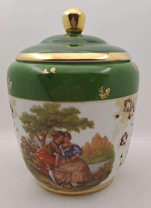 Vintage Limoges Goumot Labesse Porcelain Vase with Lid - France