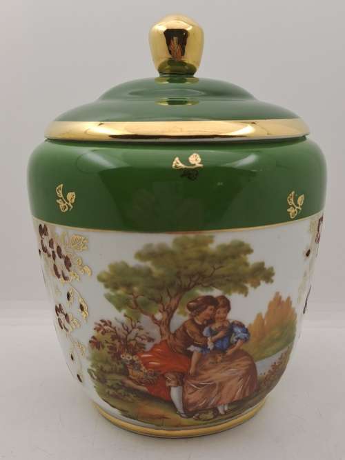 Vintage Limoges Goumot Labesse Porcelain Vase with Lid - France