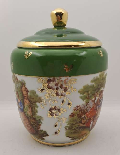 Vintage Limoges Goumot Labesse Porcelain Vase with Lid - France