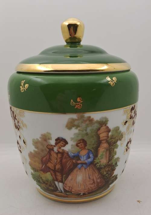 Vintage Limoges Goumot Labesse Porcelain Vase with Lid - France