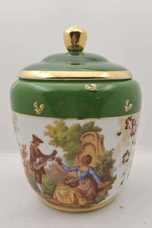 Vintage Limoges Goumot Labesse Porcelain Vase with Lid - France
