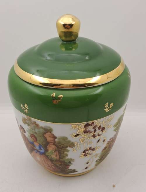 Vintage Limoges Goumot Labesse Porcelain Vase with Lid - France