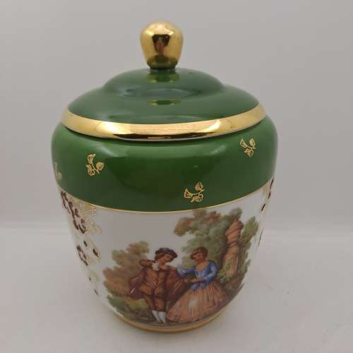 Vintage Limoges Goumot Labesse Porcelain Vase with Lid - France