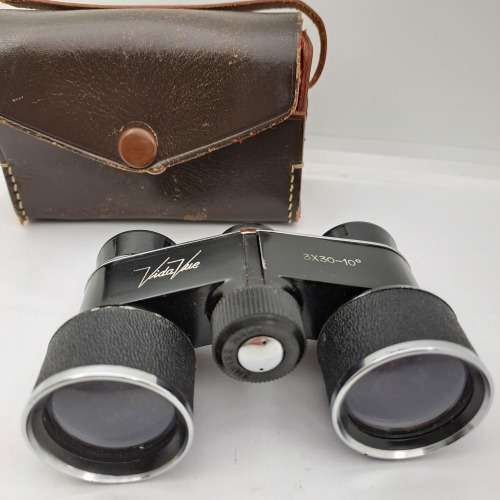 Vintage Pocket Vida Vue Opera/Theatre Binoculars 3x30-10 degree in Leather Case