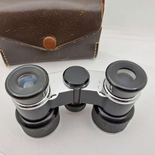Vintage Pocket Vida Vue Opera/Theatre Binoculars 3x30-10 degree in Leather Case