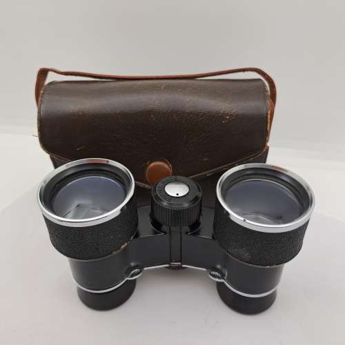 Vintage Pocket Vida Vue Opera/Theatre Binoculars 3x30-10 degree in Leather Case