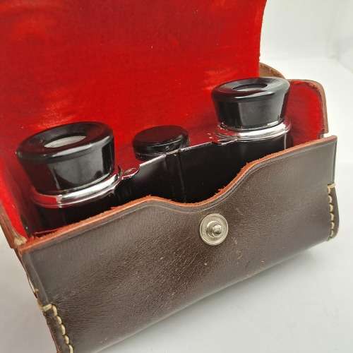 Vintage Pocket Vida Vue Opera/Theatre Binoculars 3x30-10 degree in Leather Case