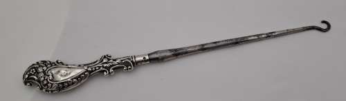 Antique 1901 Sterling Silver handle Button Hook -Birmingham England By Levi & Salaman
