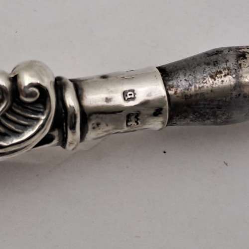 Antique 1901 Sterling Silver handle Button Hook -Birmingham England By Levi & Salaman
